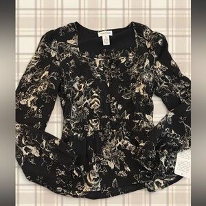 Rena Rowan Black and Cream Silk top